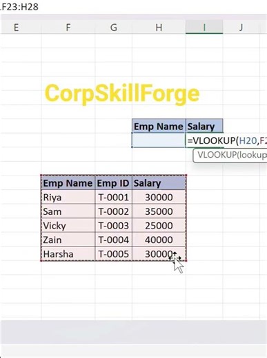 VLOOKUP in under 60 seconds – find any value instantly. #corpskillforge