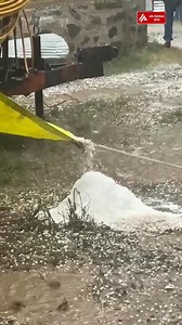 Massive hailstorm along with gusty winds hits Rafiabad and adjoining areas. With apple on trees and paddy on the fields the severe hailstorm hits Rafiabad and areas | Aks-Parwaaz News