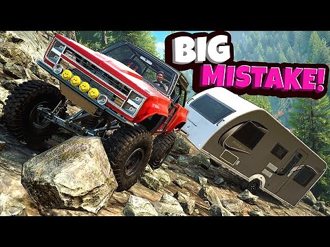 We Climbed a Mountain with Trucks & Campers in Snowrunner Mods!