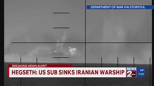 US sub sinks Iranian warship
