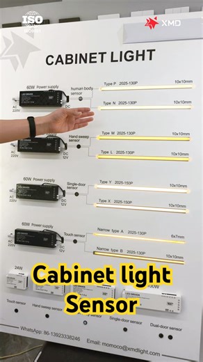 Cabinet light and sensor #lightmanufacturer #ledlights #12v24v #sensor #powersupply