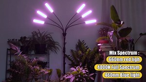 Grow Lights for Indoor Plants, Full Spectrum led Grow Light with Stand, Auto On/Off Timing 3/6/9/12/15/18H & 11 Brightness Levels, LED Grow Lights for Seed Starting (6 Arms)