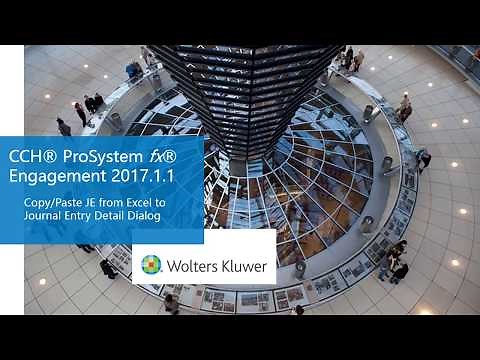 CCH® ProSystem fx® Engagement / Workpaper Manager: Copy/Paste Journal Entry Detail