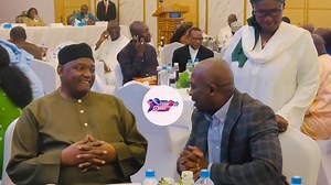 70K views · 1.5K reactions | Investigative Journalist Share a table with His Excellency Adama Barrow at State House during Presidential Media dinner Mustafa Darbeo is a long time friend of President Barrow… | Alh Bamboo Leem | Facebook
