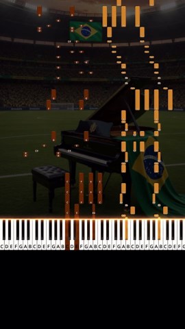🟠 Hino Nacional Brasileiro (Brazilian National Anthem) | MEDIUM HARD Piano Tutorial ▶️ Full Video on Youtube 🎼 Sheet Music in Bio