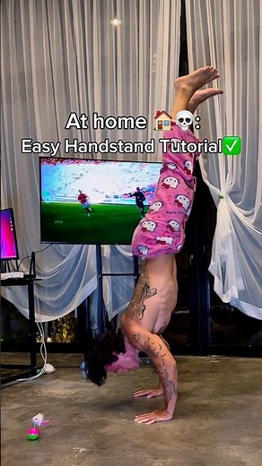 Easy Handstand Tutorial At Home💀#tutorial #workout #calisthenics #stepbystep #easy #shelove
