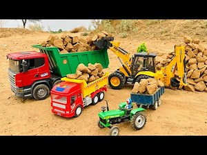 Jcb 5cx fully loading sand HMT tractor trolley | John Deere tractor trolley |‪@MrDevCreators‬