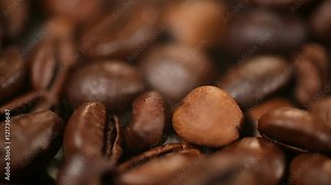 Light roasted coffee beans, delightful aroma of bittersweet drink, selected sort