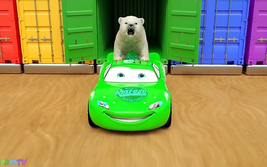 认识彩色的卡通车