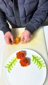 Easy to learn carrot plate decoration #Vegetable Sculpture #Plating skills #Simple and easy to learn