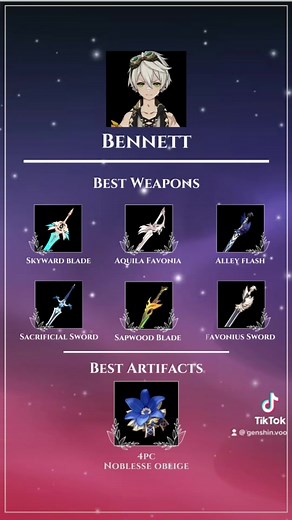 Bennett Genshin Impact Full Build Guide
