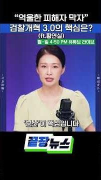 “억울한 피해자 막자” 검찰개혁 3.0의 핵심은?(ft.황연실)