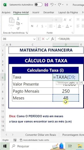 Calculate the RATE in EXCEL - FINANCIAL MATHEMATICS #financialmathematics #excel #mathematics