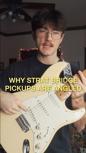 Why Stratocaster bridge pickups are angled… #guitars #guitartalk #guitarfacts #guitarist