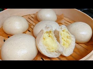 Steamed Creamy Custard Buns - Dim Sum Recipe | 奶黃(皇)包