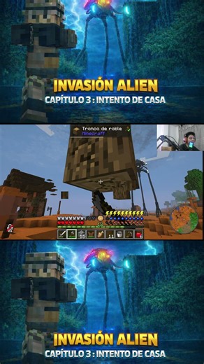 cuando necesitas salir pero empezó la invasión alíen en minecraft #minecraft #español #horror