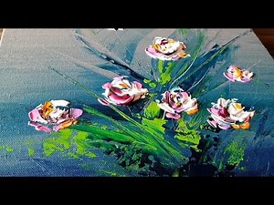 Easy Abstract Painting / Floral / Acrylics / Demonstration / Project 365 days / Day #0241