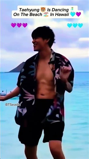 Taehyung vibing freely on the beach 🌊🕺 #bts #btsarmy #kpopshorts #kpop #army #btsmoments#shorts
