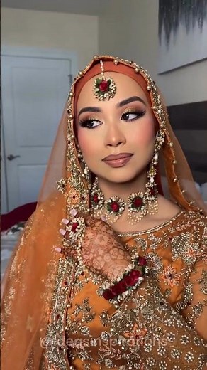 Hijabi Bride in Orange — Elegance with a Glow ✨