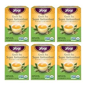 Yogi Tea - Green Tea Super Antioxidant (6 Pack) - Organic Green Tea Blend to Support Overall Health - 96 Tea Bags
