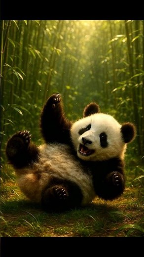 Adorable Baby Panda Rolling in Bamboo Forest 🌿🐼 | Cute Animal Video in 4K