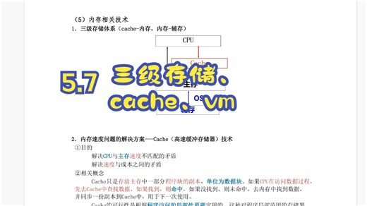 5.7 三级存储、cache、vm