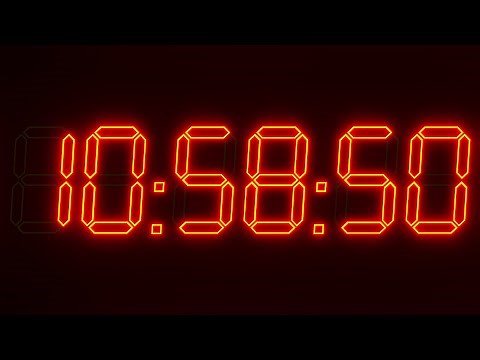 12h Hour Clock Digital 12-24 Orange Glow 4K ( afternoon + evening )