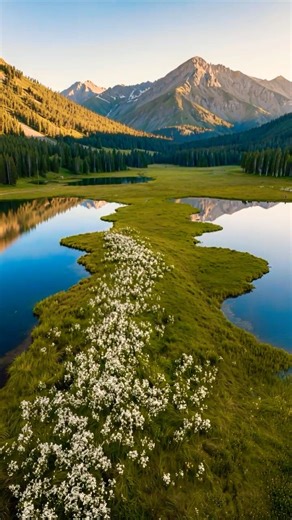 Spring Calm in Nature 🌿🌸 Flowers & Mountains | Relaxing Shorts #meditation #relaxing #travel