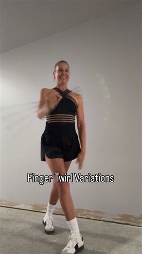 A variety of some finger twirl techniques. There are so many more possibilities, but these are a few stationary skills that I do when I’m just standing around or warming up my hands. Do you have a favorite finger twirl pattern? #batontwirling #fingers #twirlstrong | Annetta Lucero