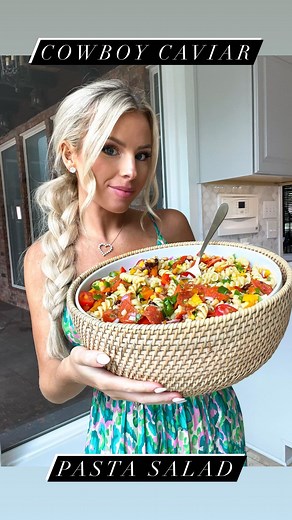 Macy Blackwell on Instagram: "Cowboy Caviar Pasta Salad!🤠 The only thing that could make cowboy caviar any better, is pasta!!🌽🌶️🧅🫑🫘 So filling, refreshing, and the perfect summer side! (Or meal!) You can add extra protein by using protein pasta or adding chicken! Used recipe by (iamhomesteader) website! Ingredients: 16 oz rotini pasta (cooked and drained) Pepperoni (sliced) Cherry tomatoes (halved) Cilantro (chopped) Red onion (chopped) Can corn wh