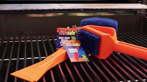 CitruSafe 3in1 Nylon Grill Brush with Cookbox Scraper - Made in USA - Non Metal, No Wire Bristles, Safe BBQ Brush for Outdoor Grills - Grilling Accessories & Tools to Clean Cool Grill Grates