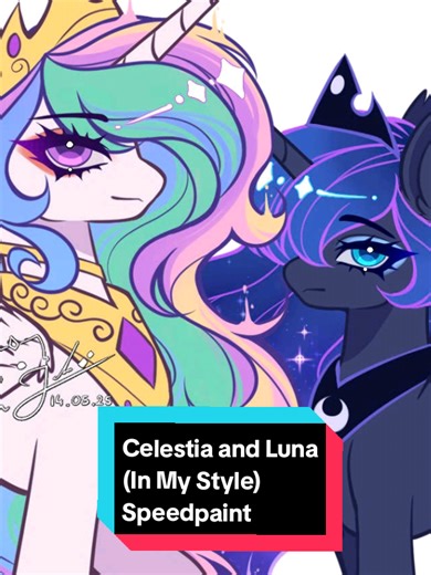 Speedpaint of Celestia and Luna in My Style