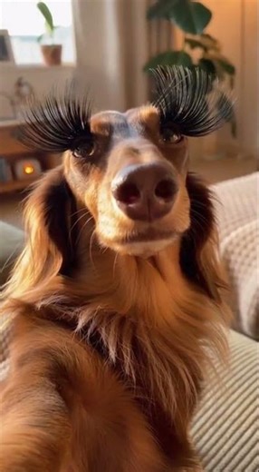 Dachshund Tries Fake Eyelashes And It's Hilarious! #dachshund #shorts