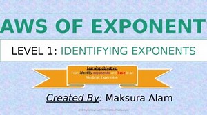 Laws of Exponents: Identifying Exponents Editable PPT
