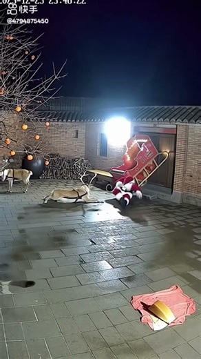Funny Santa Fail VideoCCTV Footage of Santa’s Sleigh Crash#viral #funny