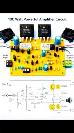100 Watt Powerful Amplifier 🔥 | High Power Sound⚡🔌#shortsfeed #ternding #viral #shorts