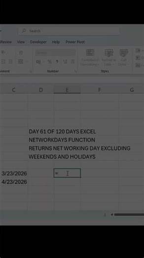 Day 61 Of 120 Days Excel | Networkdays Function | #excelchallenge