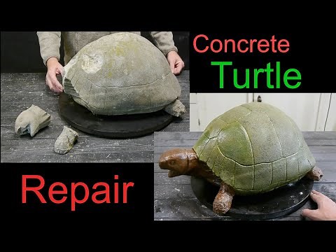 Concrete Turtle Garden Statue Repair - DIY - SculptCrete