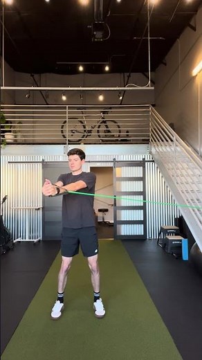 Resistance Band Push Press with Eccentric Rotation