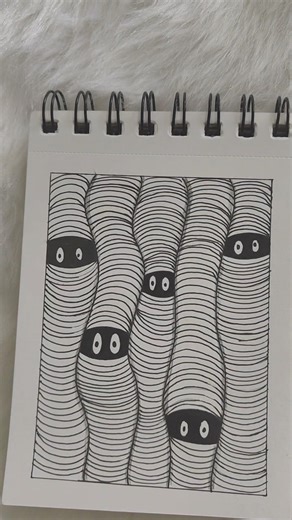 Simple Lines → Hidden Faces 👀 | Easy Line Art Illusion Drawing ✨” #artlovers #creativesouls