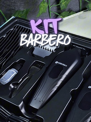 Kit de barbería 17 piezas con 2 máquinas inalámbricas y carga USB