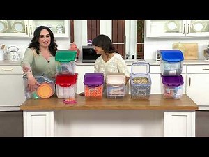 LocknLock XL 50-Cup Flip Top Storage Container with Wheels on QVC