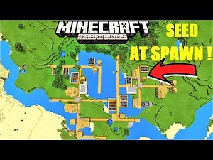 Minecraft PE - HUGE VILLAGE AT SPAWN ! DOUBLE VILLAGE + TEMPLE SEED | MCPE 1.2