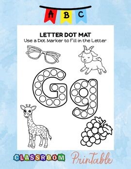 Letter G Dot Marker Toddler Worksheet Upper Lowercase Alphabet Printable Sheet