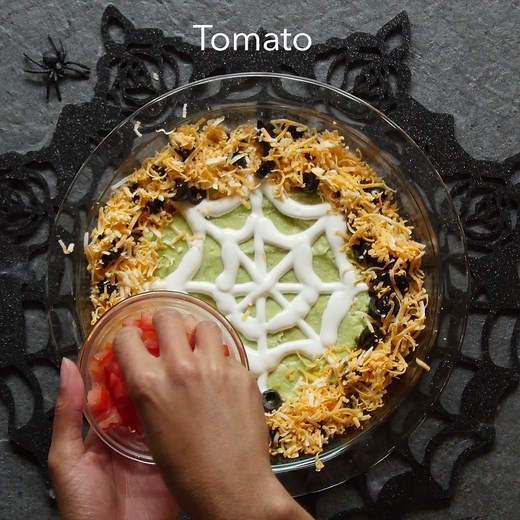 Spooky Spiderweb Taco Dip - Delicious and the perfect recipe for Halloween! | JumbleJoy.com