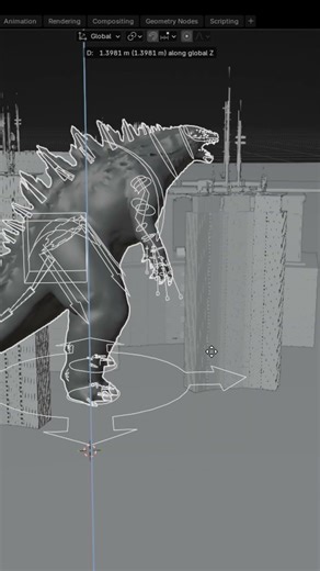 Godzilla in blender #blender #godzilla