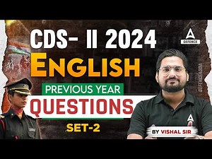 CDS 2 2024 Preparation | CDS English Previous Year Question Paper | By Vishal Sir #2