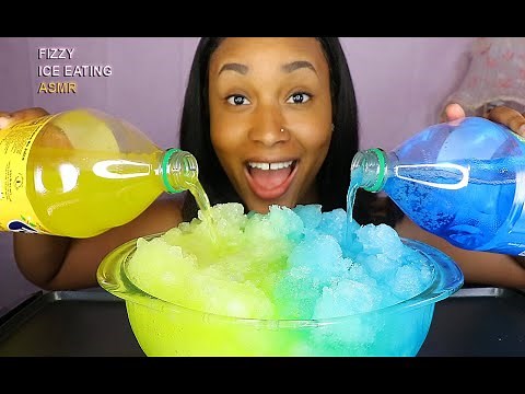 YELLOW VS BLUE FANTA ~ EXTREME FIZZ + ICE EATING SOUNDS (NO TALKING) ASMR MUKBANG 먹방 | QUEEN BEAST