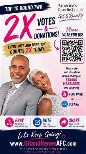 Let’s finish strong!Vote now: www.GilandReneeAFC.com
