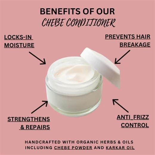 Our Chebe Conditioner is here to transform your hair routine  ✔️ Locks in moisture ✔️ Prevents breakage ✔️ Strengthens & repairs ✔️ Controls frizz Handcrafted with organic herbs, Chebe powder & Karkar oil  Because your hair deserves the best  @biollacosmetics Shop now & feel the difference ✨ #ChebeConditioner #HealthyHairJourney #MoisturizedHair #HairGrowth #BiollaCosmetics | BiollaCosmetics | Facebook